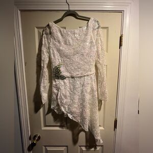 White Sequin Dance Costume
